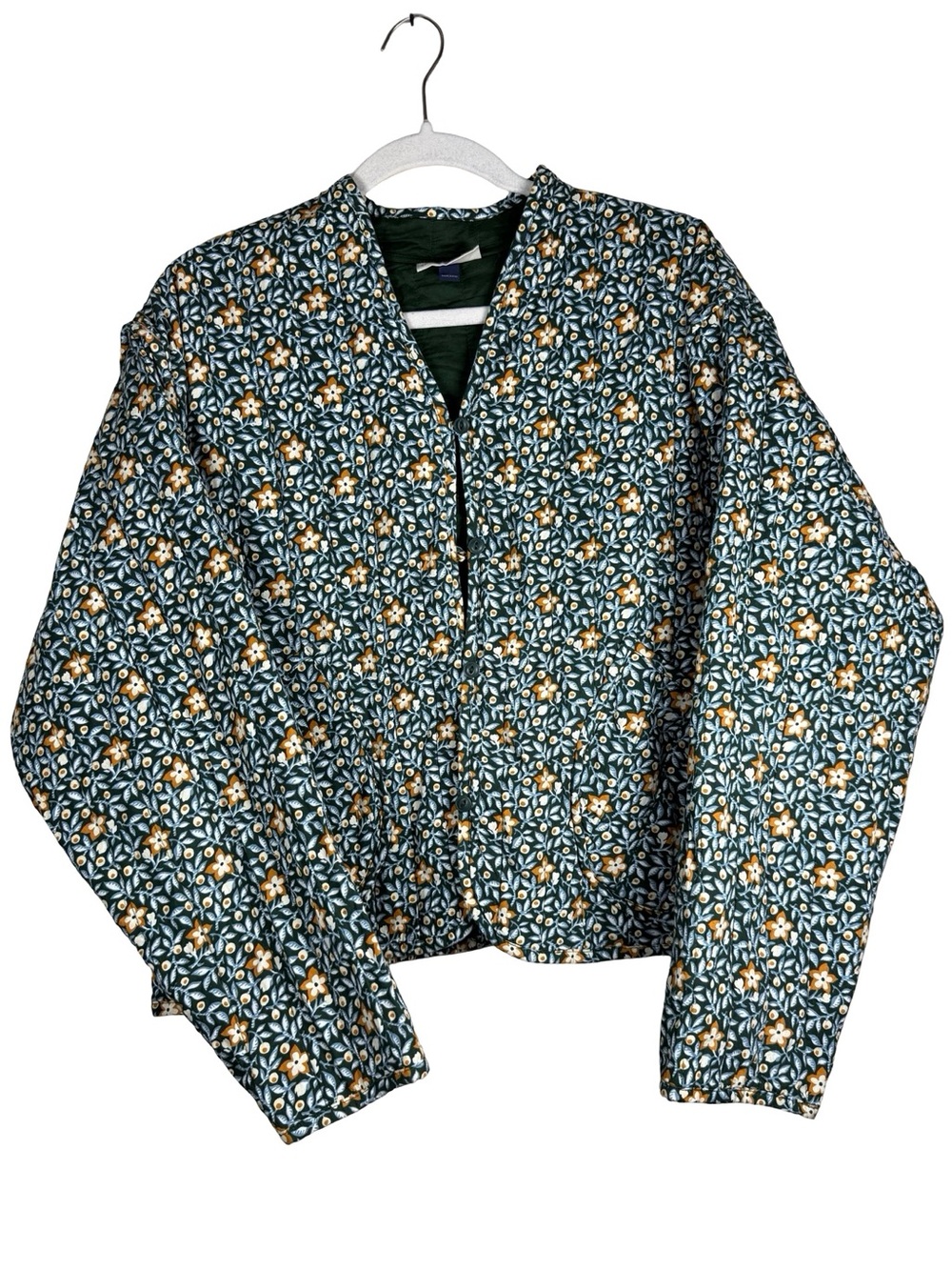 Quilted Floral Jacket Cropped Sz XXL Fall, Autumn, Cottagcore Boho, Cozy